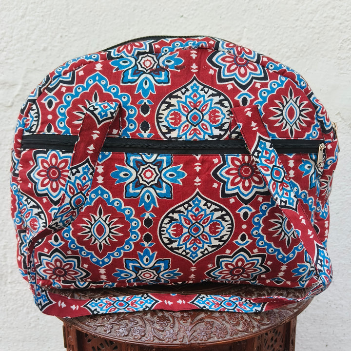 Everyday Tote maroon with jaipur print