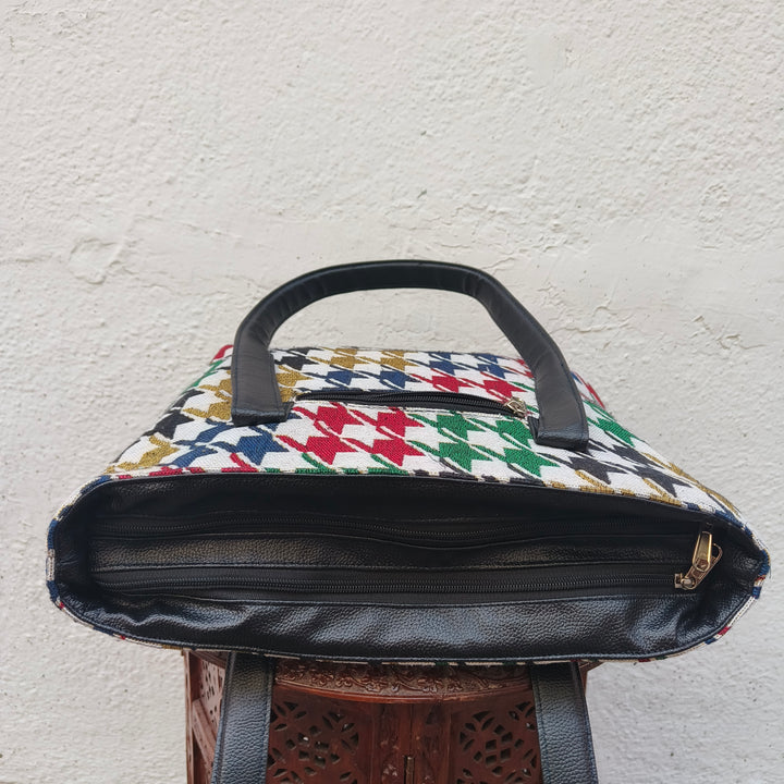 Twinzip Boho tote multicolor star design