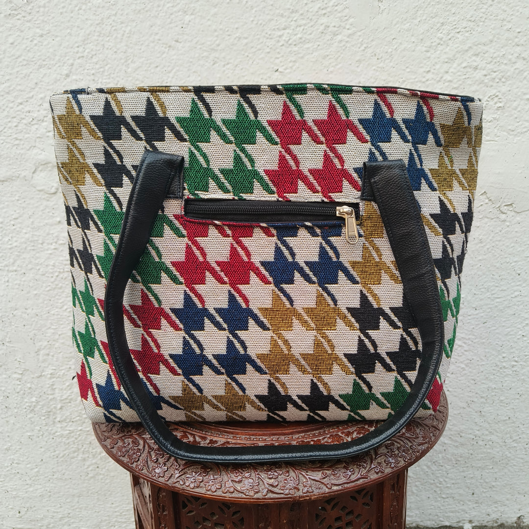 Twinzip Boho tote multicolor star design