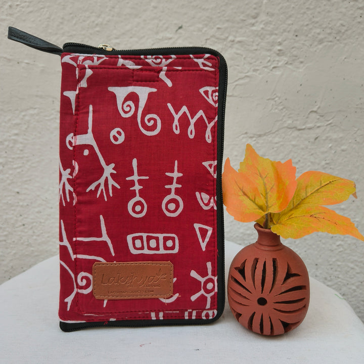 Utility Wallets red with animal print