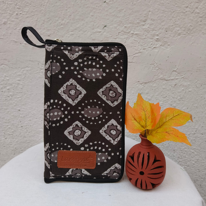 Utility Wallets grey with diamond print
