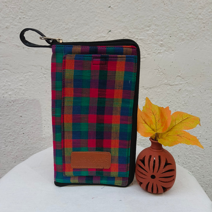 Utility Wallet small Multi Colour Checks Design.
