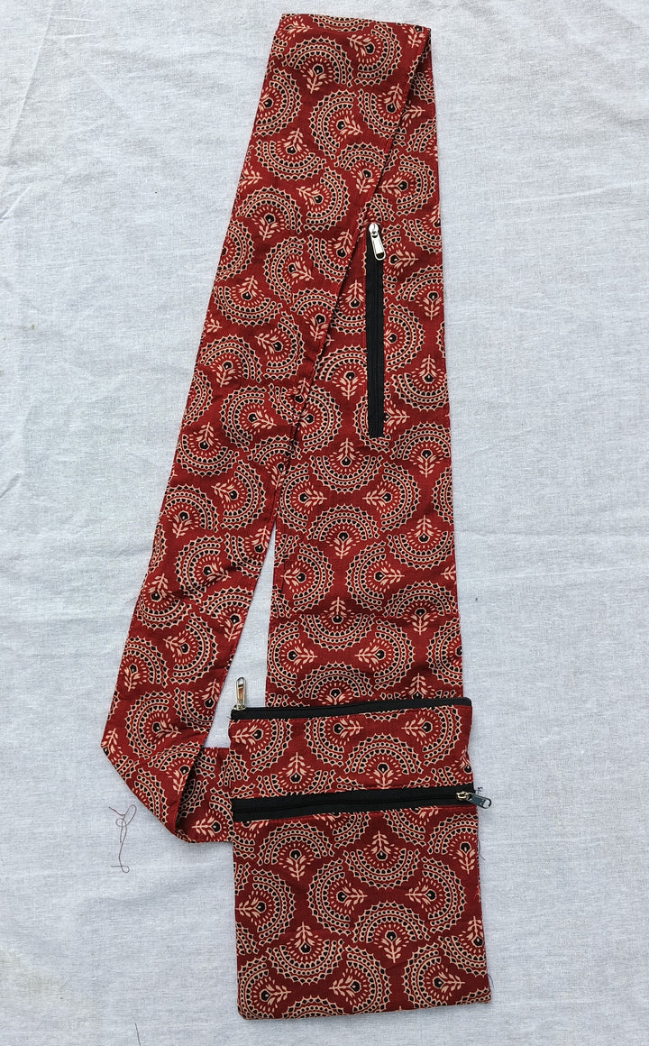 Pilgrim Bag - Red with ajrakh print
