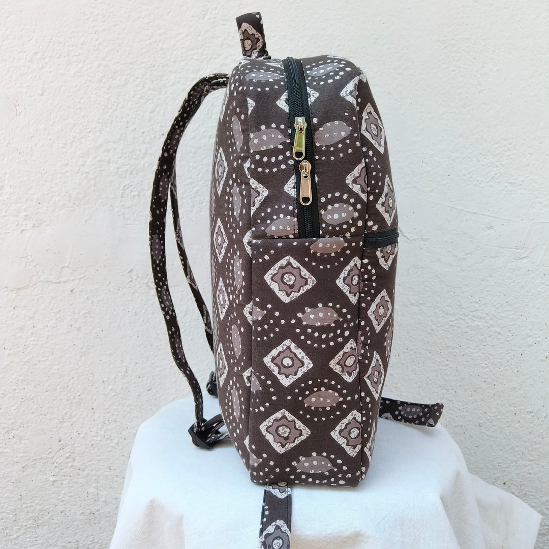 Backpack Grey with dot print