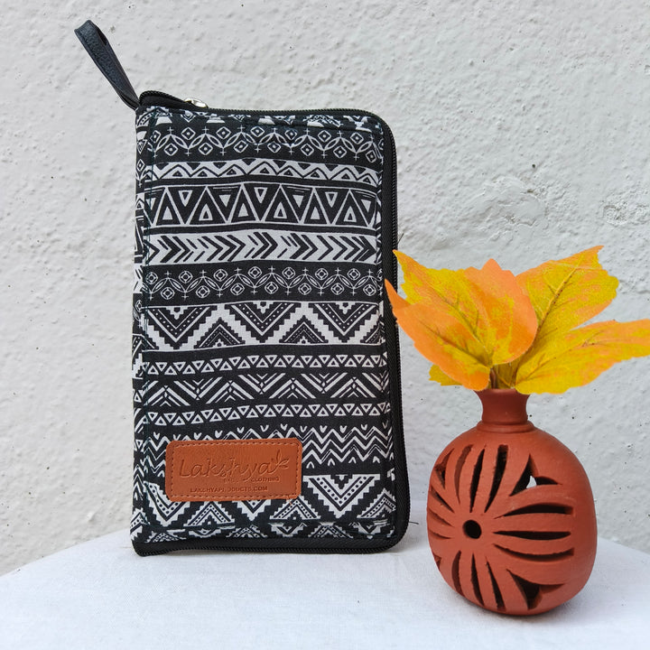 Utility Wallets Black with Geometric Design