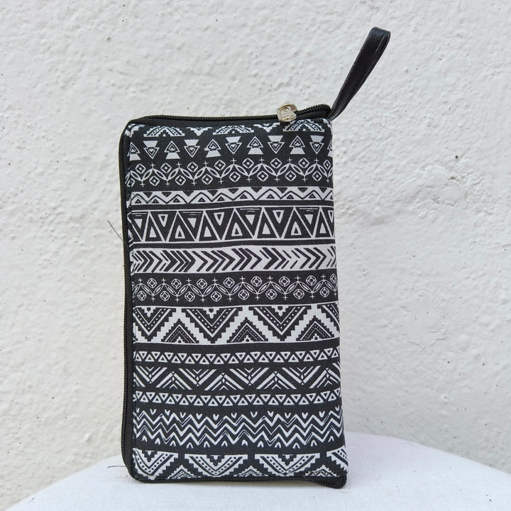 Utility Wallets Black with Geometric Design