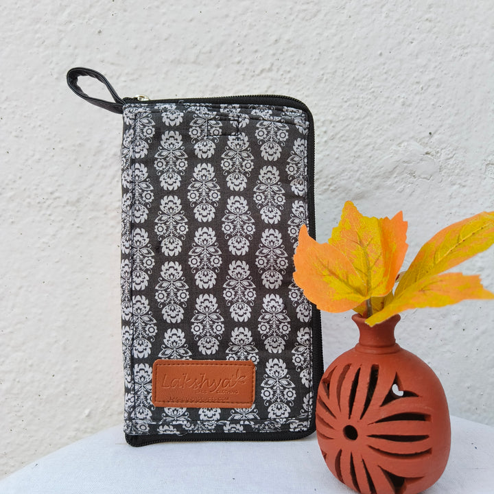 Utility Wallets grey with floral print