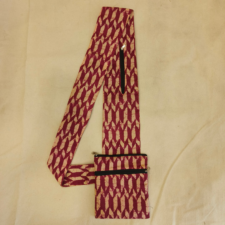 Pilgrim Bag - red with strip print