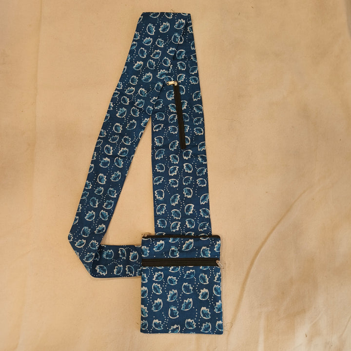 Pilgrim Bag - Blue with bud print
