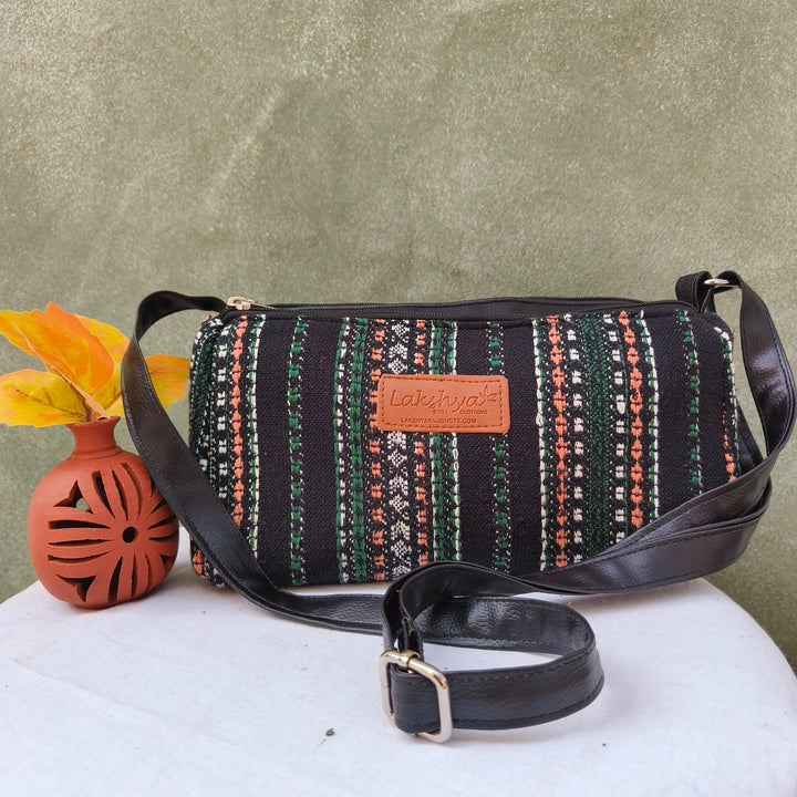 Easy Sling Black with multi color line print