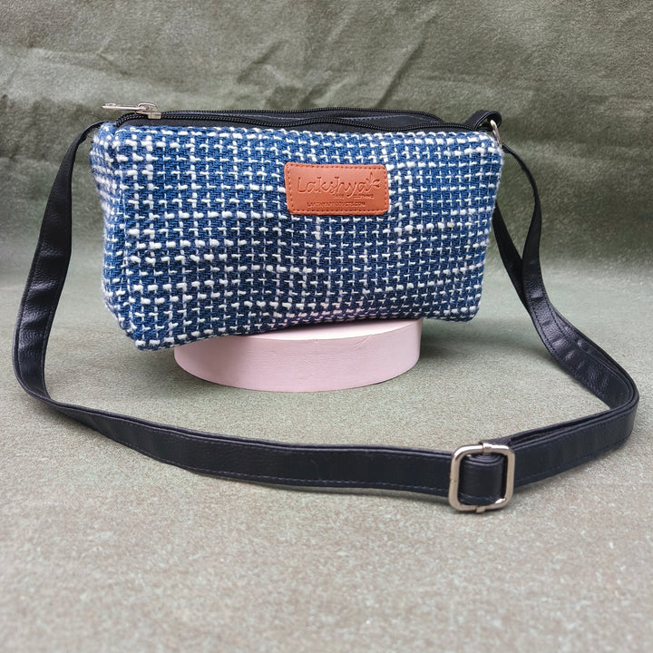 Easy Sling Denim blue with White line print
