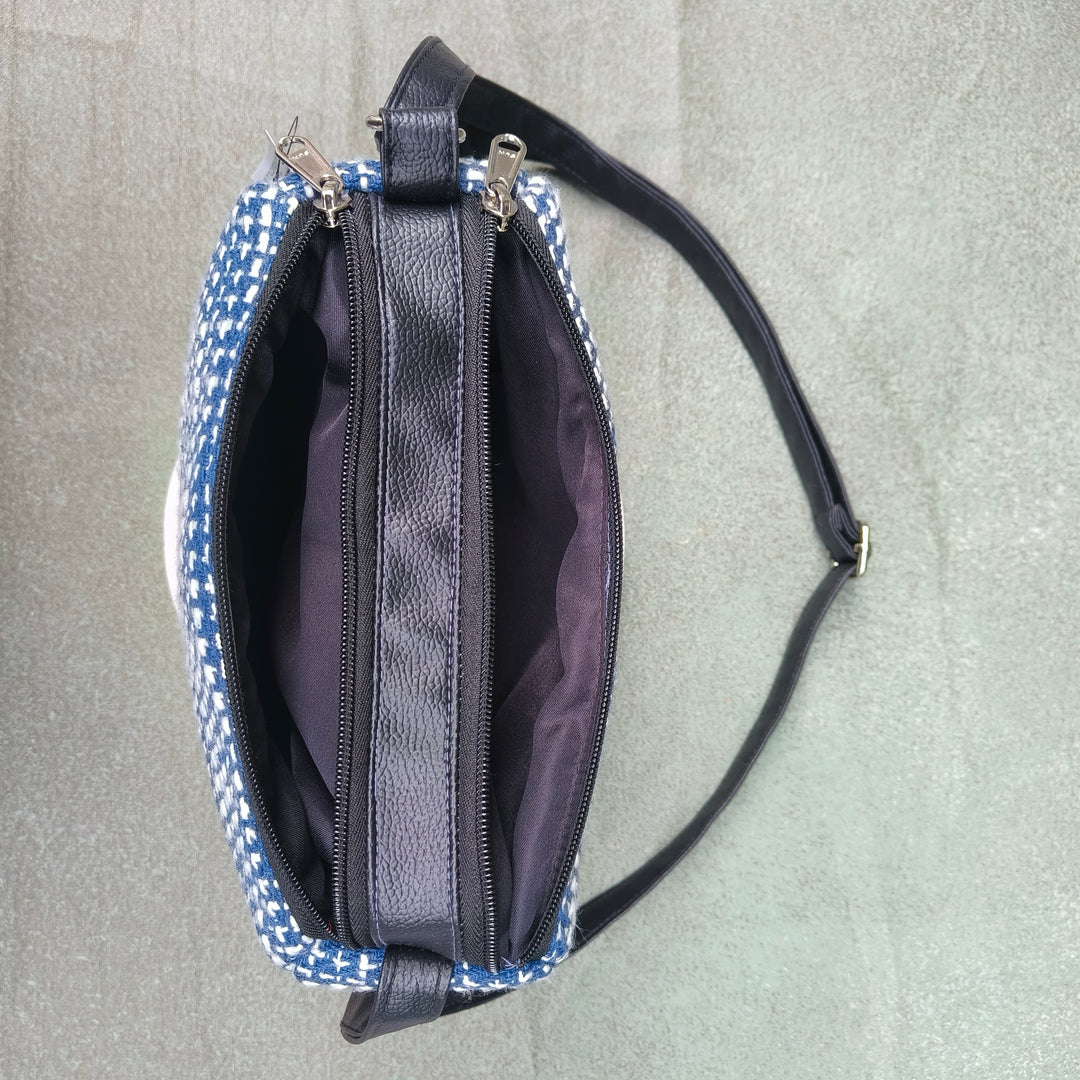 Easy Sling Denim blue with White line print