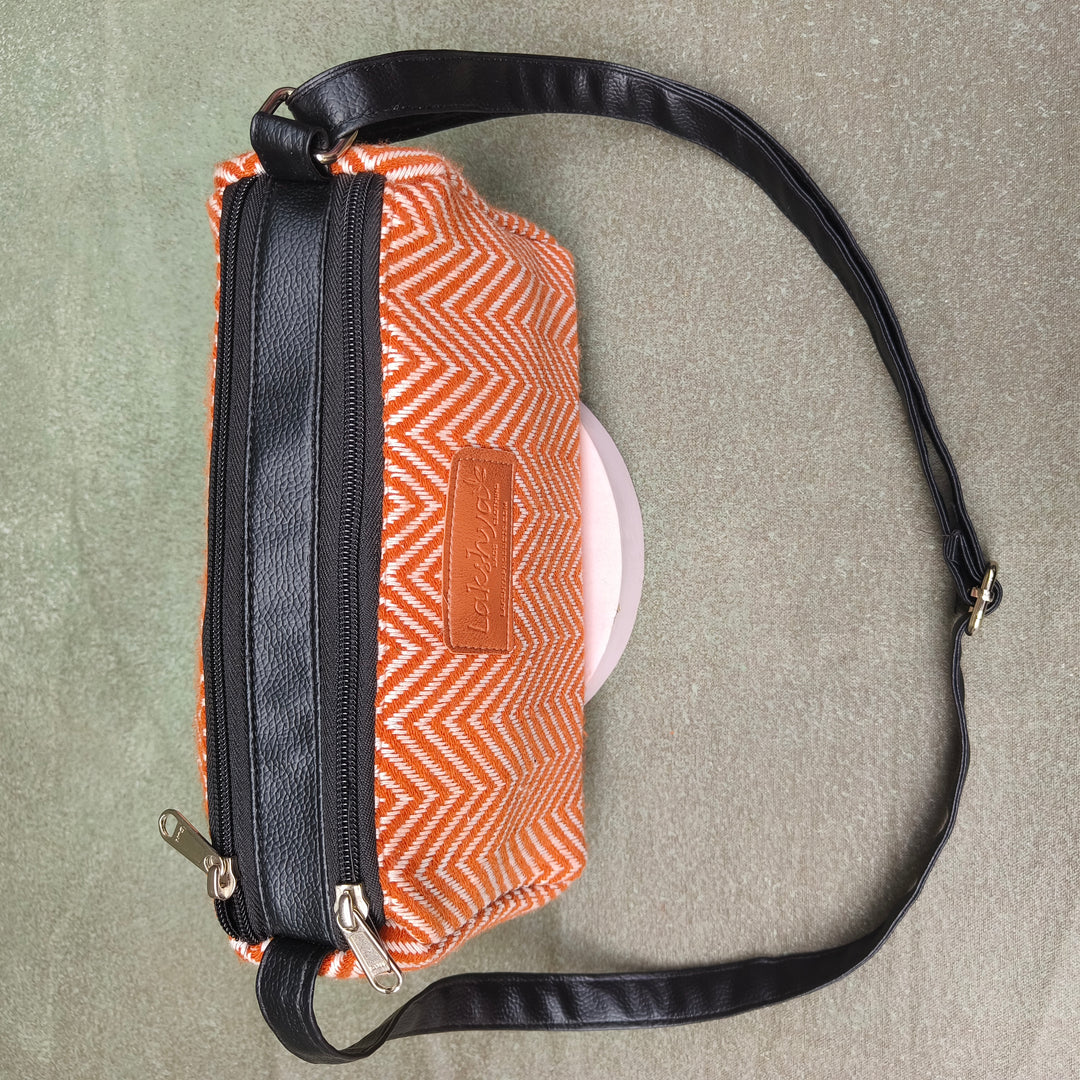 Easy Sling dark peach with zigzag print