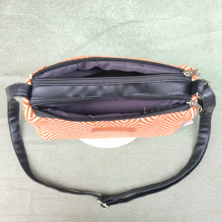 Easy Sling dark peach with zigzag print