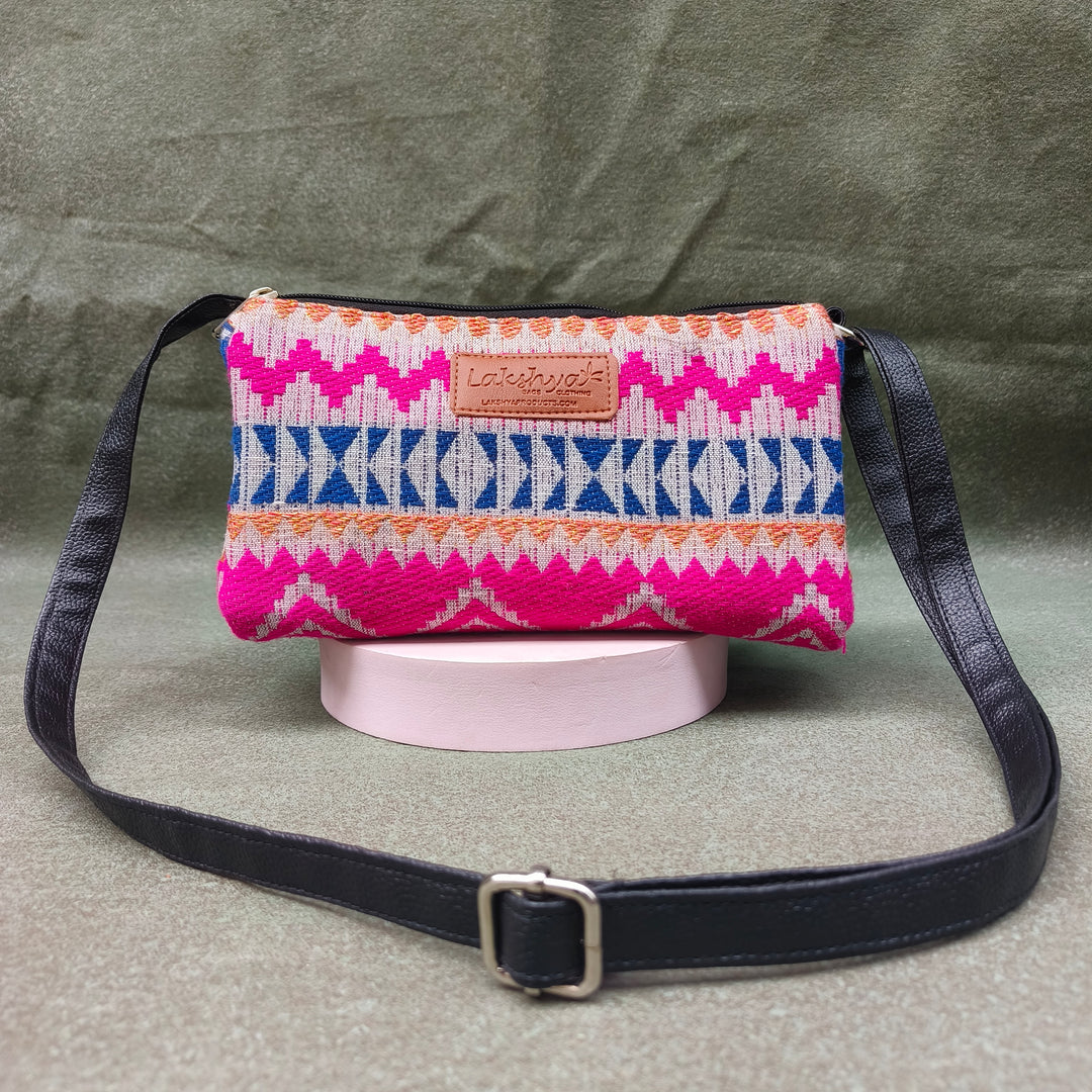 Easy Sling dark white with pink zigzag print