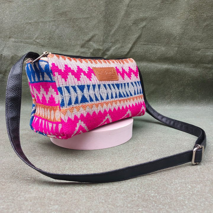 Easy Sling dark white with pink zigzag print