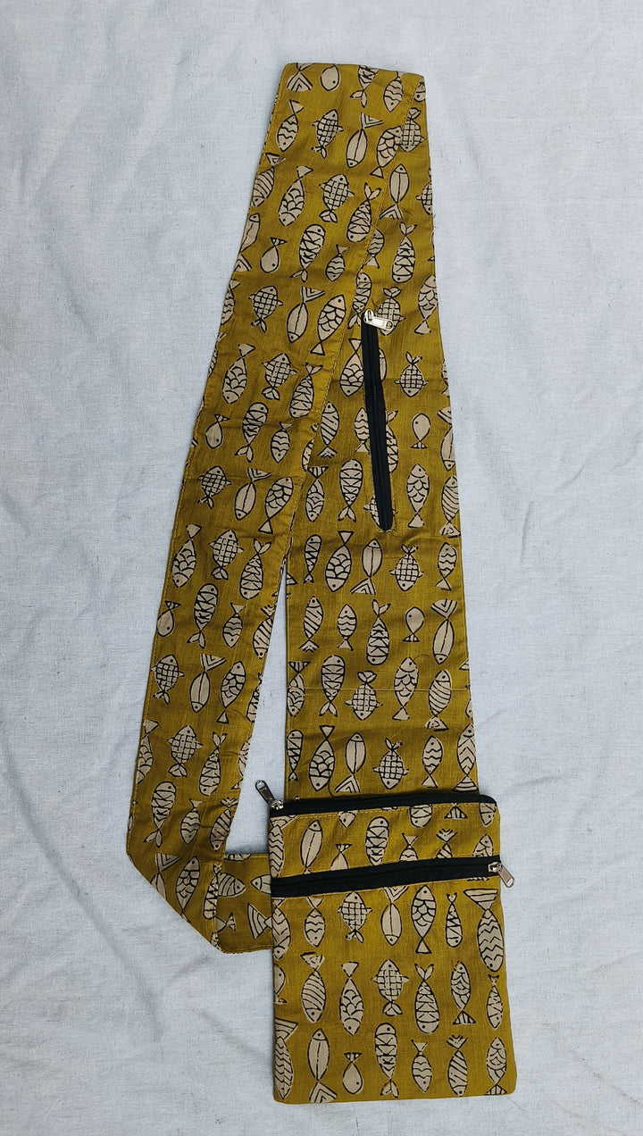 Pilgrim Bag -Green with fish print