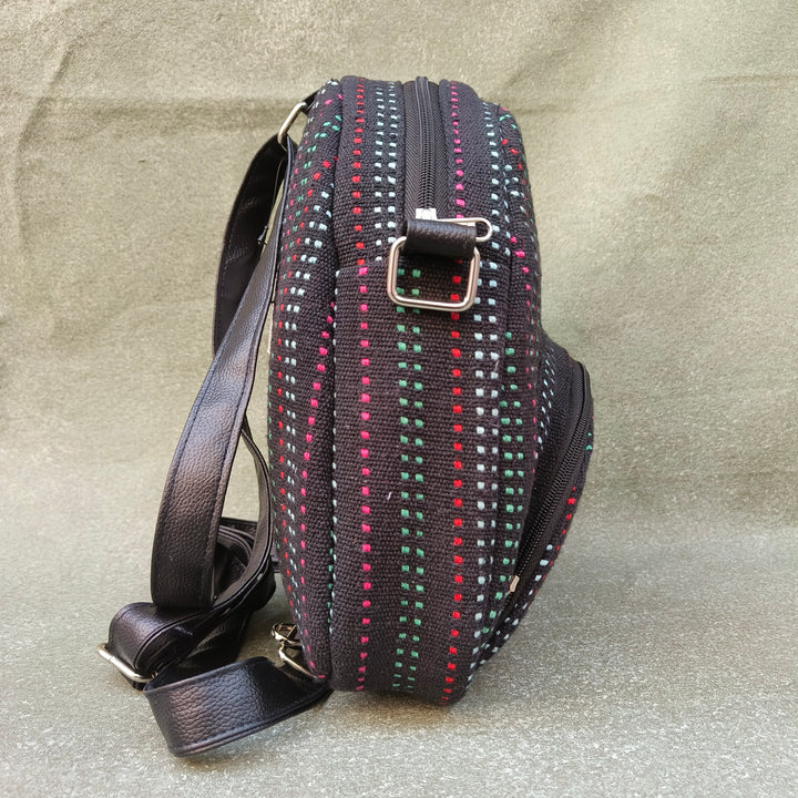 BackSwings Black with multicolor dot print