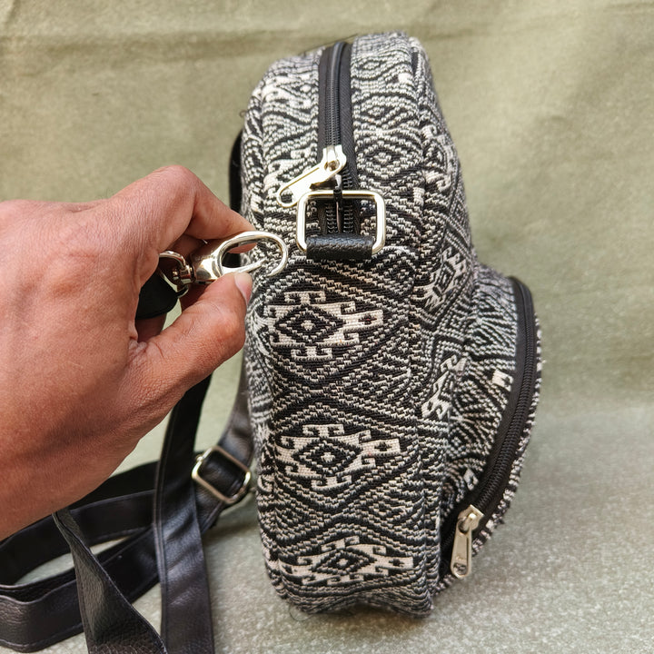 BackSwings black with white jaipur print