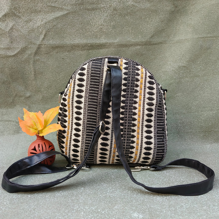 BackSwings Half white black circle print