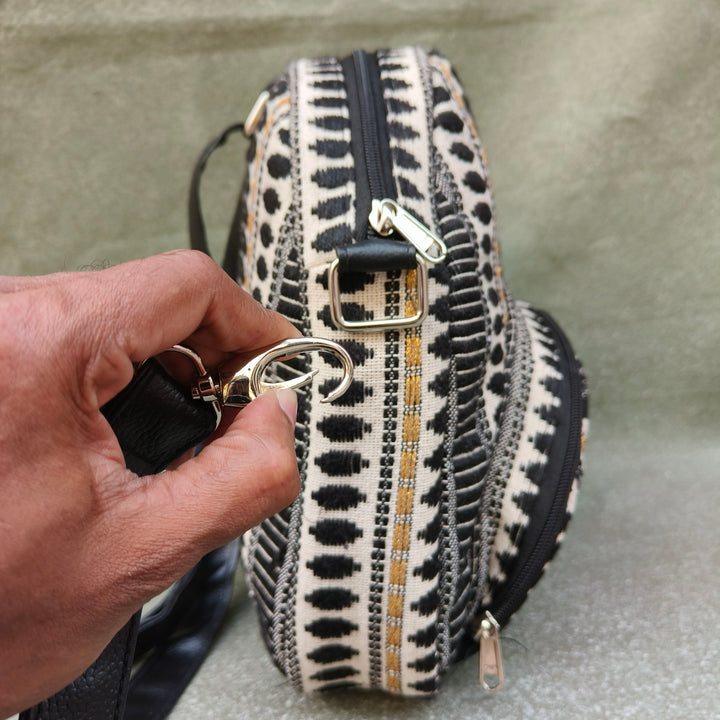 BackSwings Half white black circle print