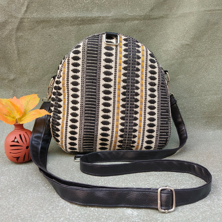 BackSwings Half white black circle print