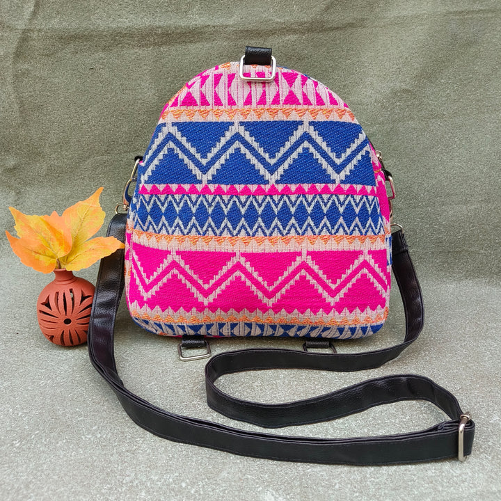 BackSwings Pink with blue zigzag lines