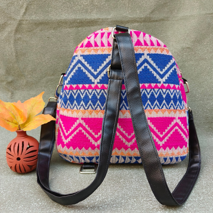 BackSwings Pink with blue zigzag lines