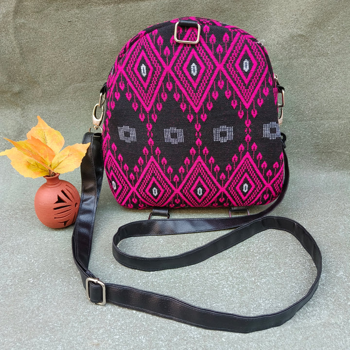 BackSwings Dark pink with black diamond print