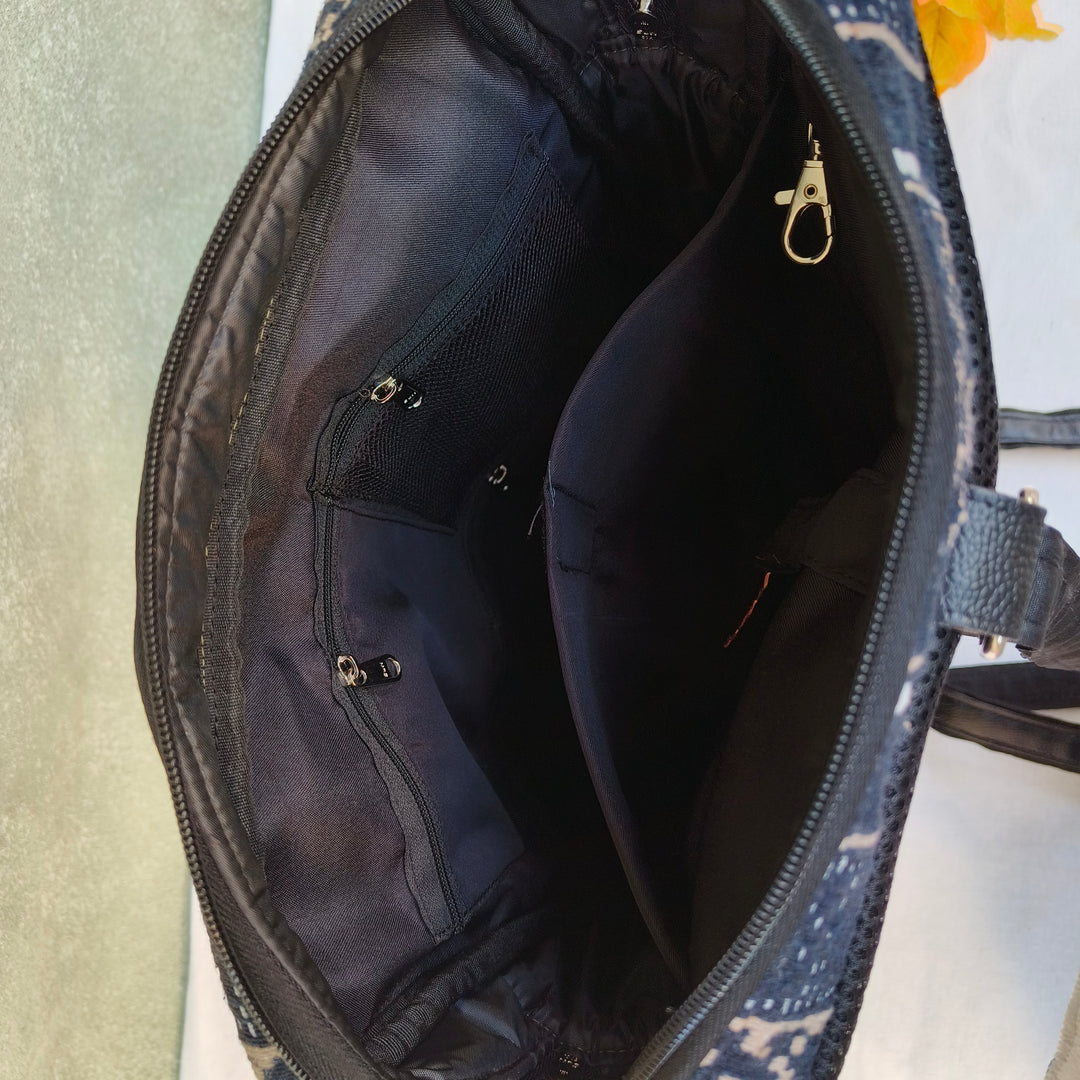 Lap sling cum backpack Wheat with zigzag print