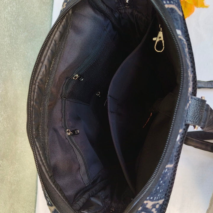 Lap sling cum backpack Wheat with zigzag print