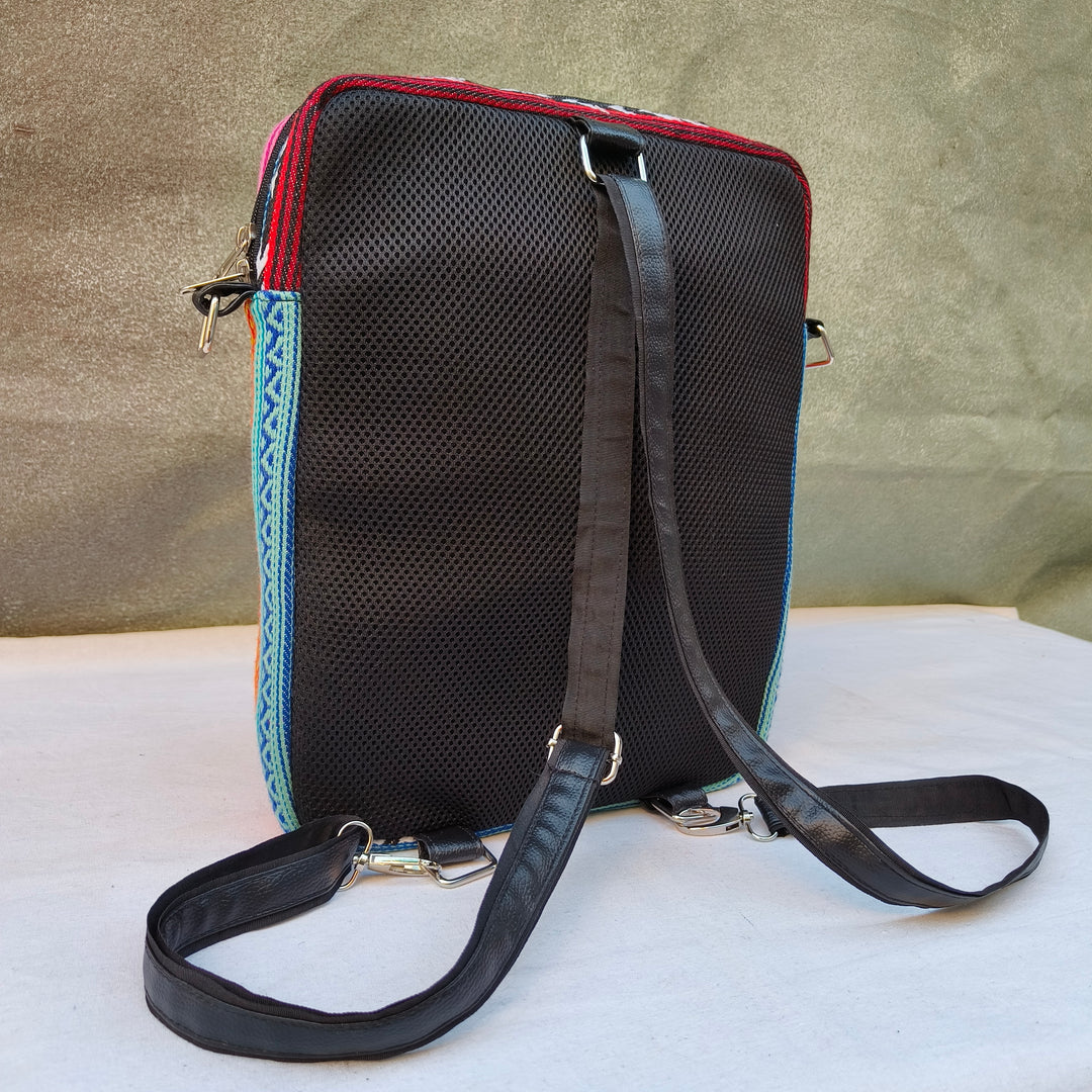 Lap sling cum backpack Multicolor print