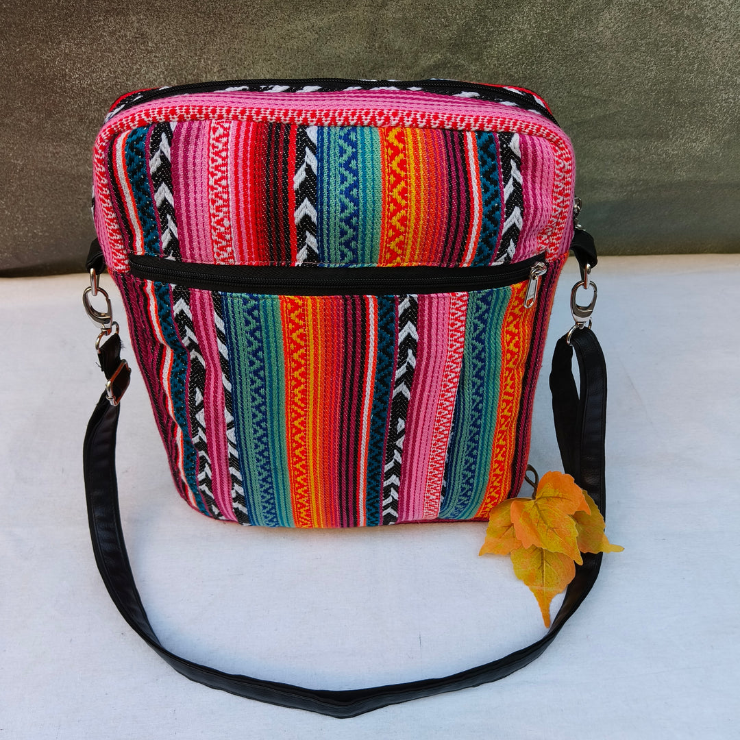 Lap sling cum backpack Multicolor print