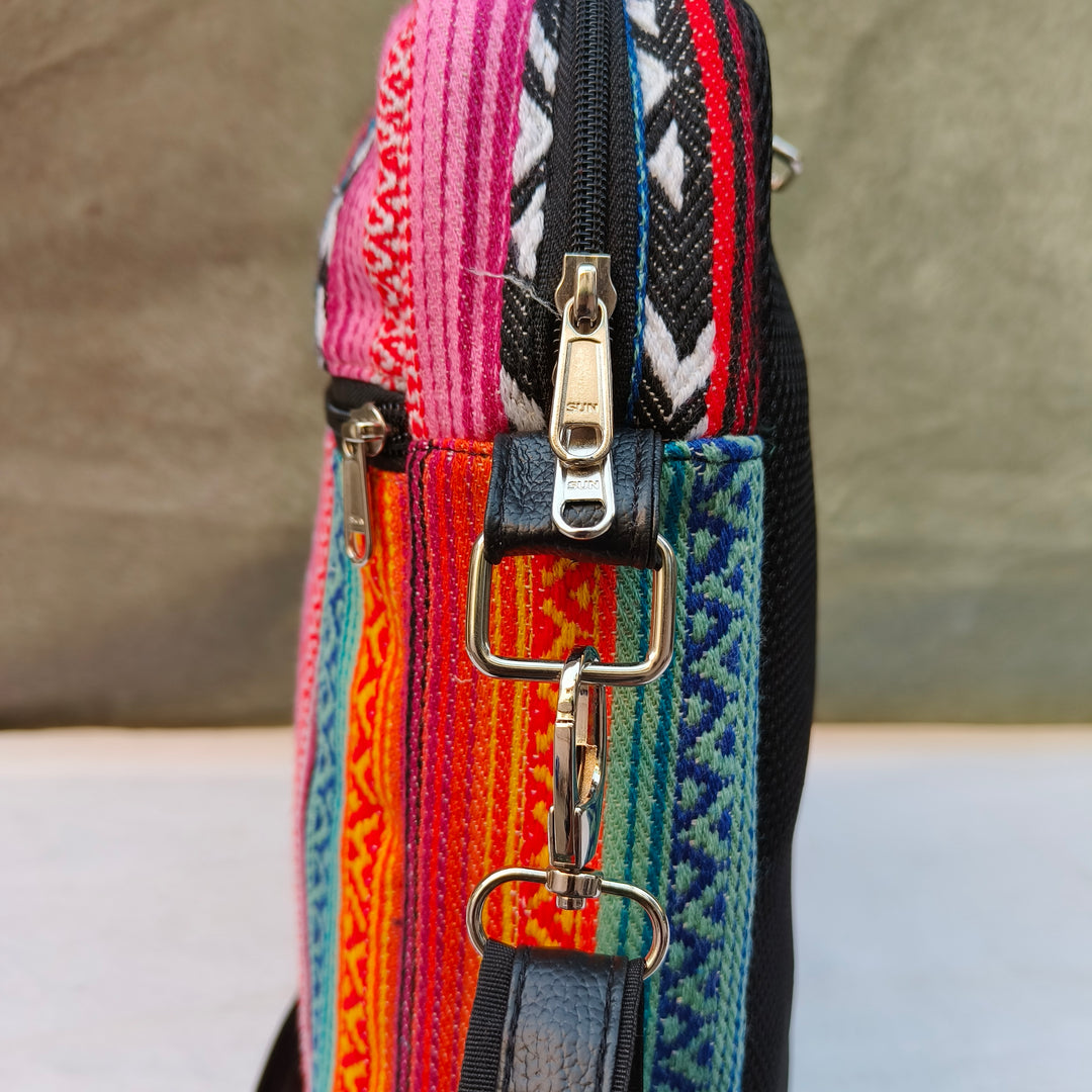 Lap sling cum backpack Multicolor print