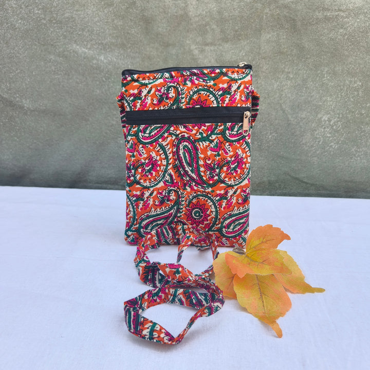 Daily Sling Orange With Flower Design