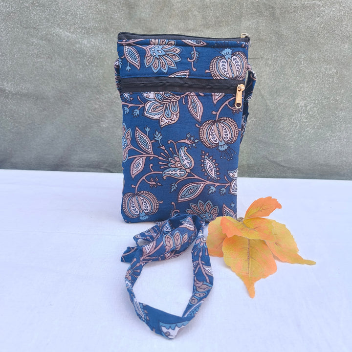 Daily Sling Dark Blue With  Flower Design