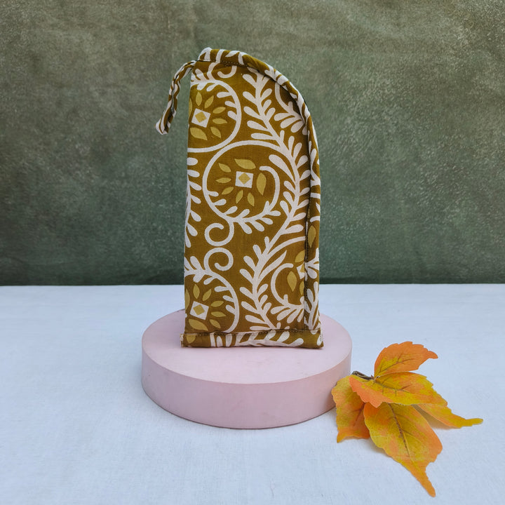 Phone Holder Light Green With White Plant Print