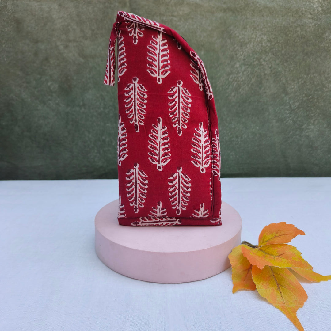 Phone Holder Brown With White Plant Print