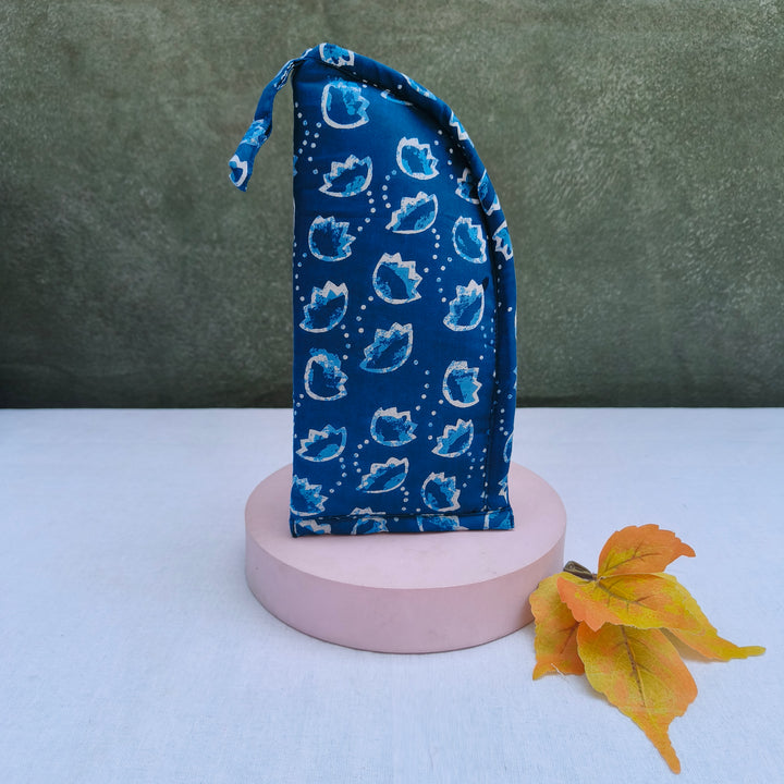 Phone Holder Blue With Bud Print