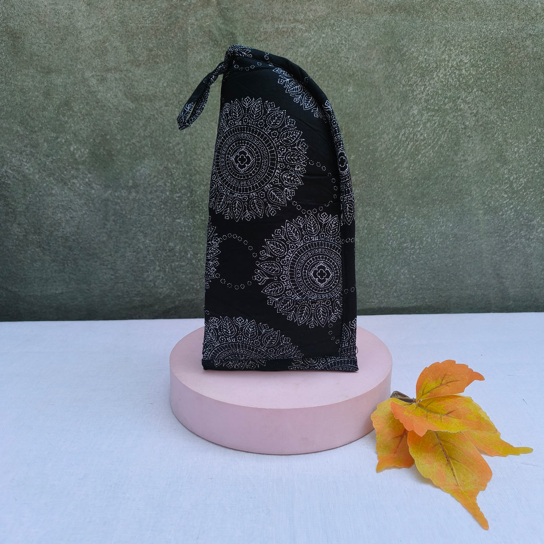 Phone Holder Black With Flower Print