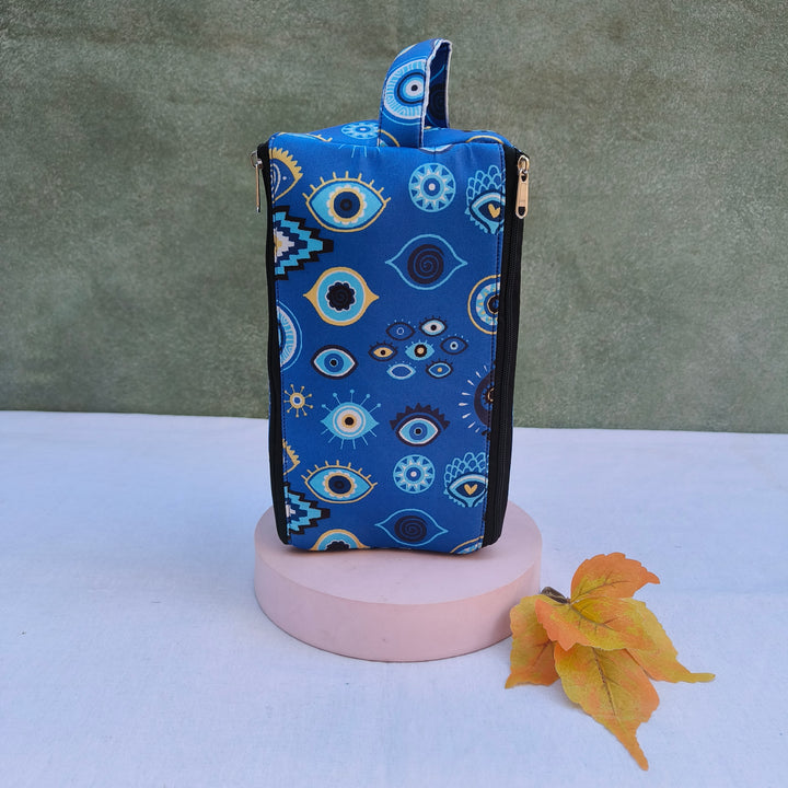 3 Way Zip Vanity Blue Color With Eye Print