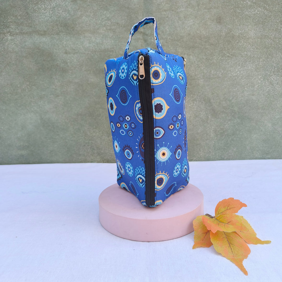 3 Way Zip Vanity Blue Color With Eye Print