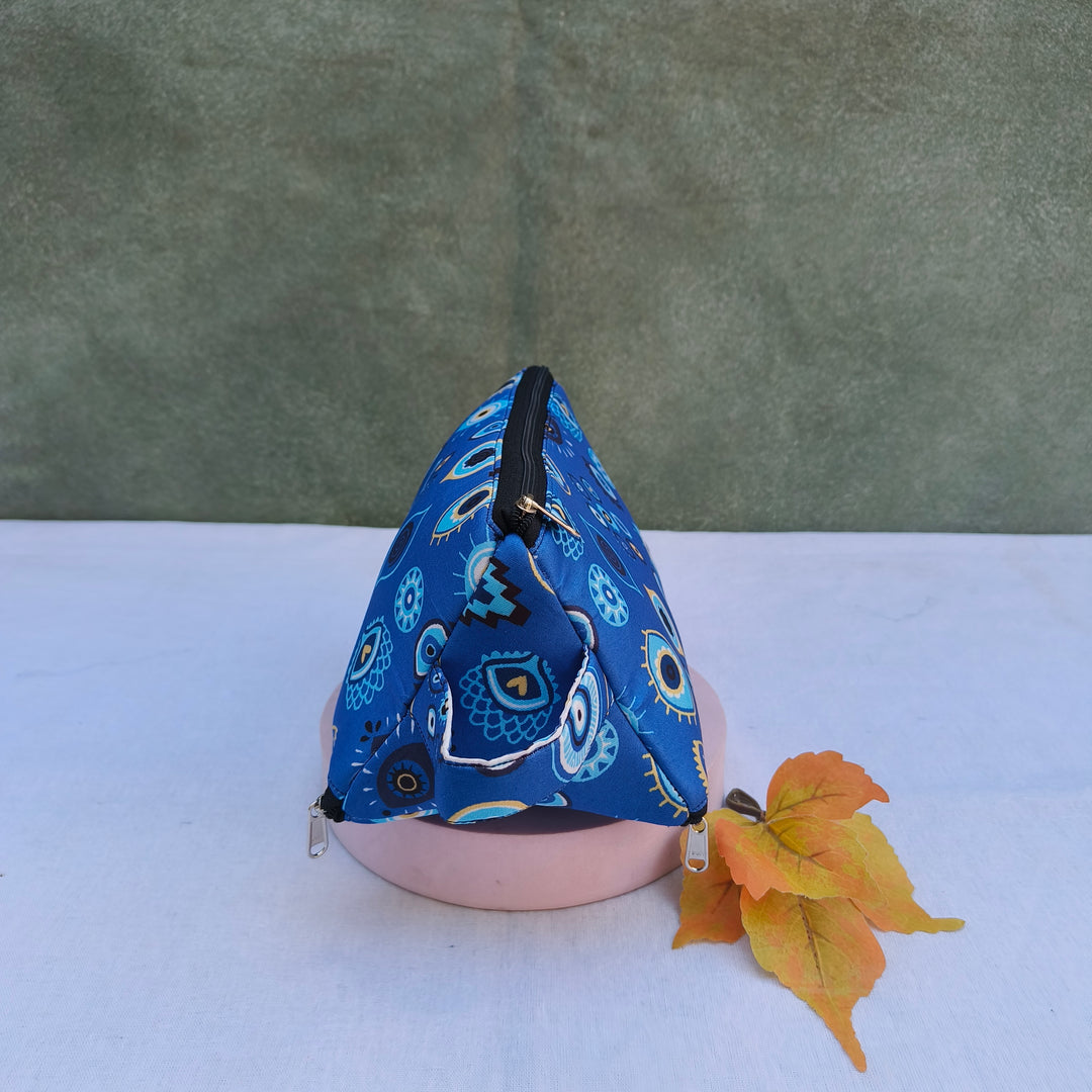 3 Way Zip Vanity Blue Color With Eye Print