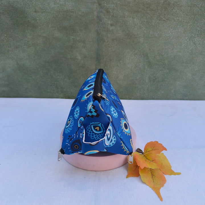 3 Way Zip Vanity Blue Color With Eye Print