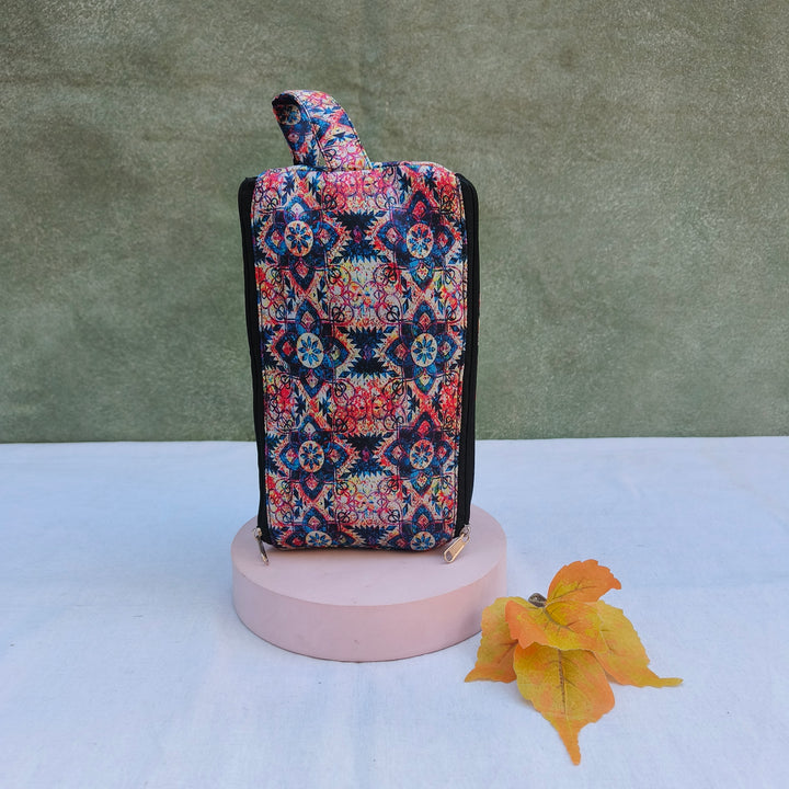 3 Way Zip Vanity Multi Color With Flower Print