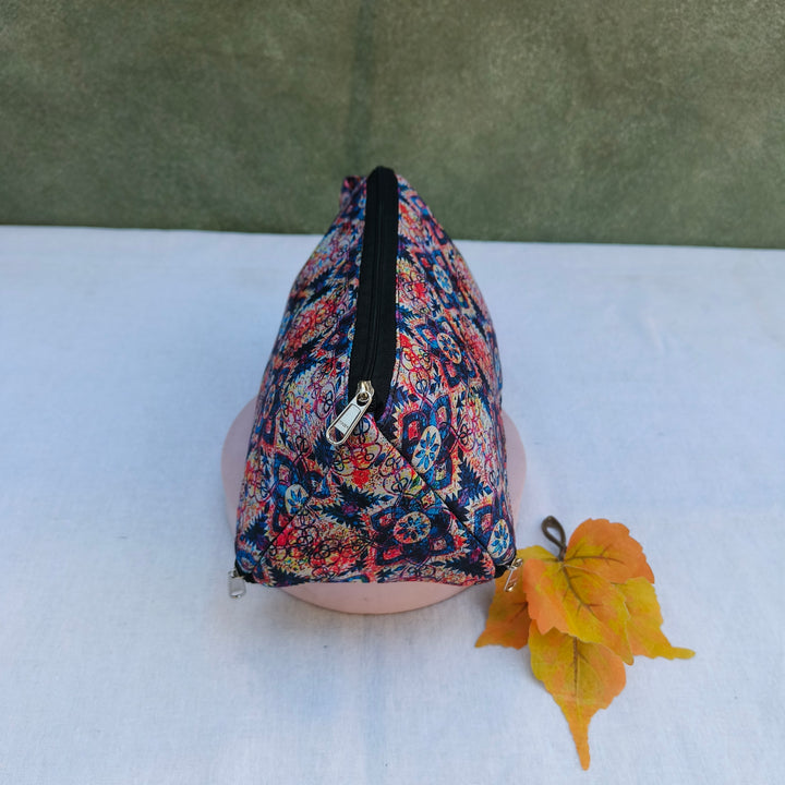 3 Way Zip Vanity Multi Color With Flower Print