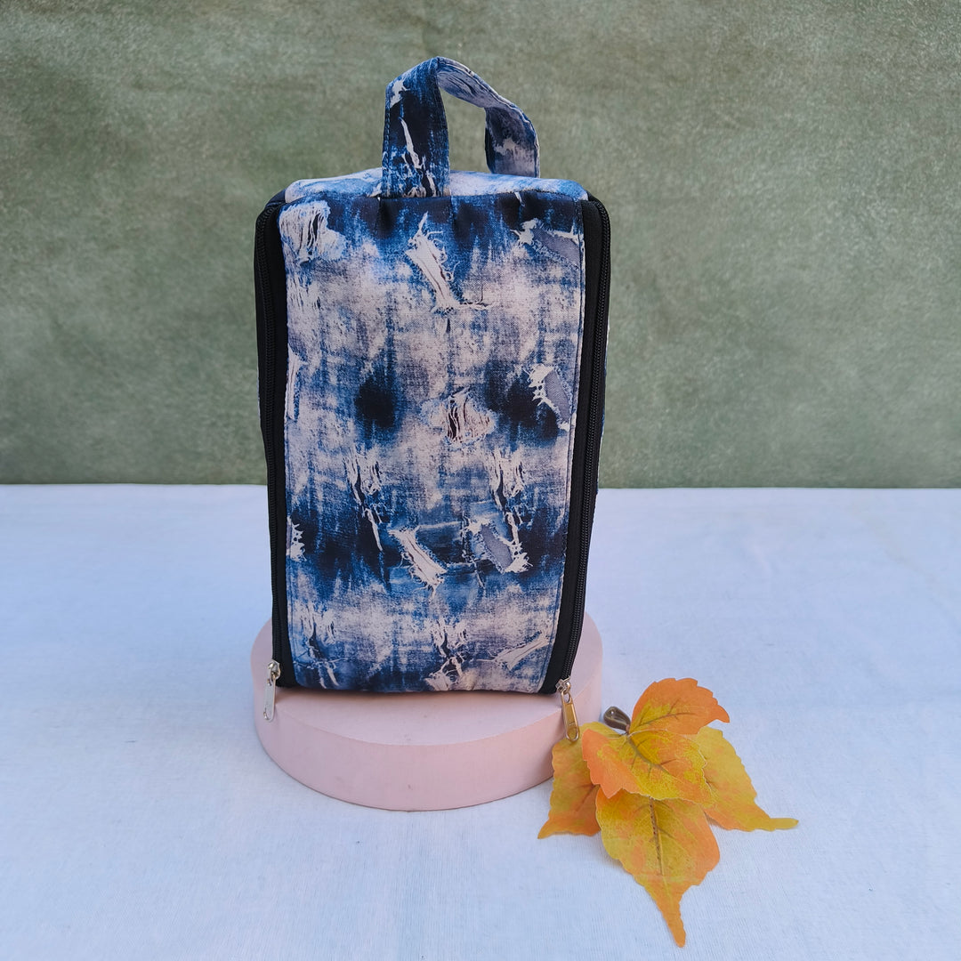 3 Way Zip Vanity Blue Mixed Print