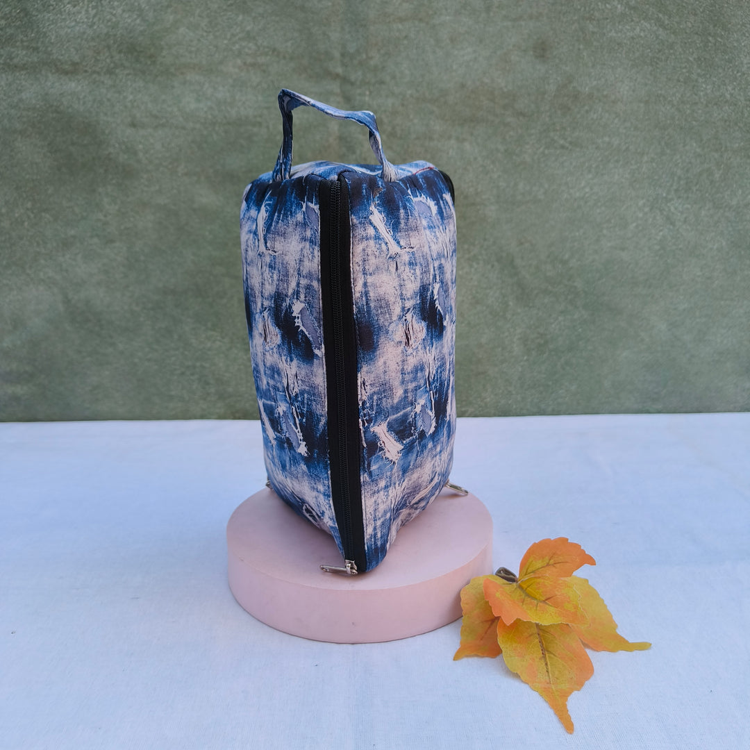 3 Way Zip Vanity Blue Mixed Print