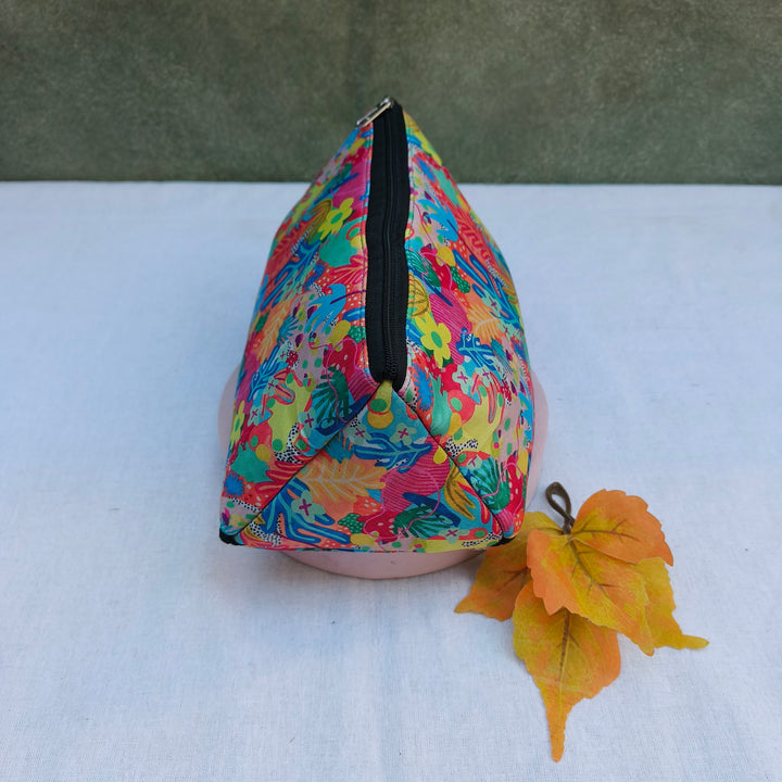 3 Way Zip Vanity Multi Color With Flower Print