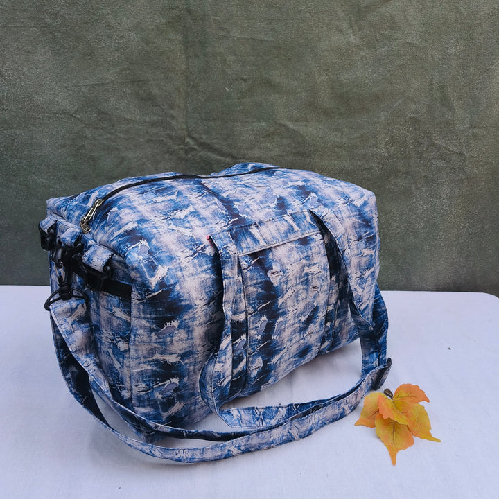 Travel Bag Cum BackPack Blue Denim Print
